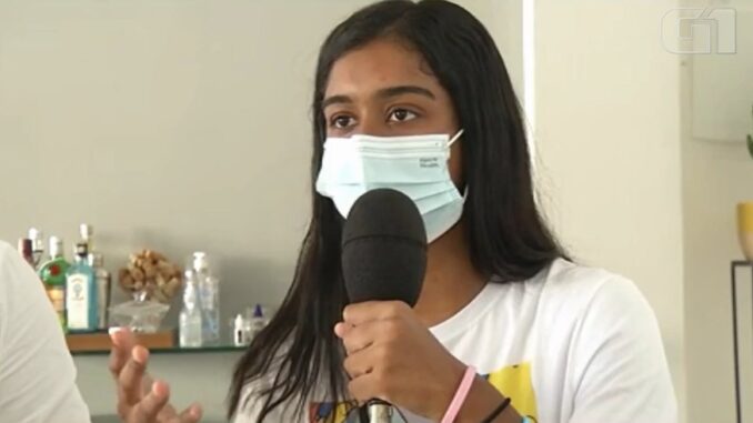 Jovem negra é confundida com pedinte e é barrada na porta de shopping em Fortaleza Foto- TV Verdes Mares Reprodução